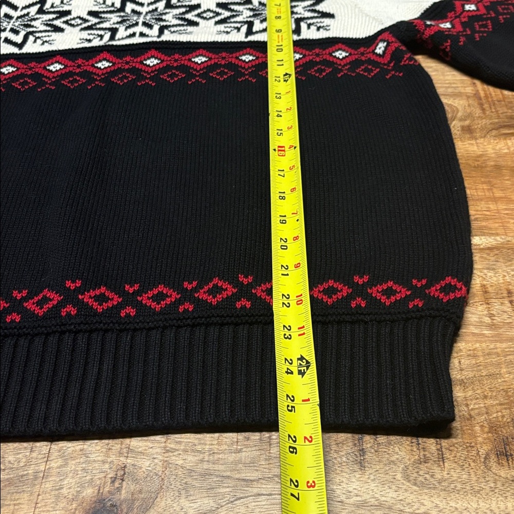 American Living  Knit Sweater Size Small Cotton Men Black Snowflake (4) - Picture 5 of 8